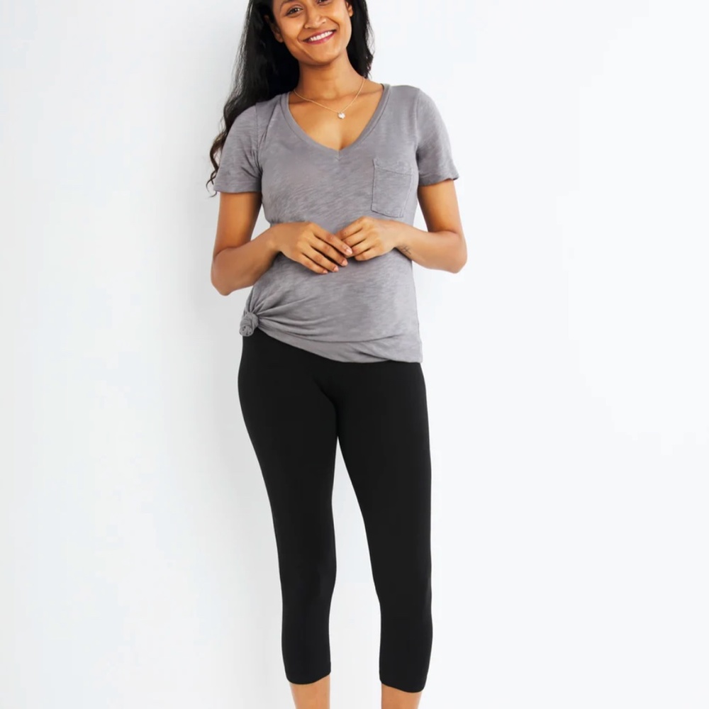Splendid Secret Fit Belly Maternity Crop Leggings - Black/Medium